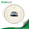 8" blank double golden rim personalized ceramic plates